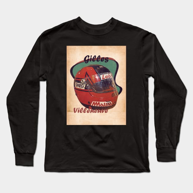 Gilles Villeneuve Long Sleeve T-Shirt by Popcult Posters